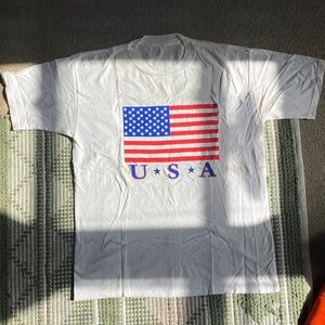 Patriotic USA Flag Men's White T-Shirt